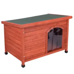 Caseta de madera Woody con puerta para perros - M: 104 x 66 x 70 cm (L x An x Al)