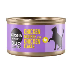 Cosma DUO Layer 6 x 70 g - Mousse de pollo con trozos de pollo