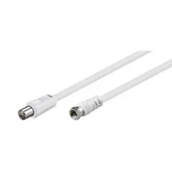 Goobay Cable Coaxial Antena a Conector F Macho/Macho 2.5m Blanco