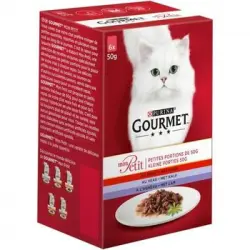 Gourmet Mon Petit Con Ternera, Ternera, Cordero - Bolsitas Frescas - Para Gatos Adultos -