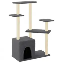 Rascador Para Gatos Con Postes De Sisal Gris Oscuro 107,5 Cm Vidaxl