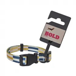 Bold Collar Blue/Grey Rectangle Para Perros, Talla T-3