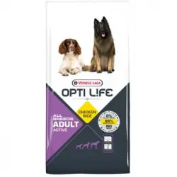 Pienso Para Perros Opti Life Adult Active Con Pollo Y Arroz | Pienso Para Perros Versele Laga | Comida Para Perros 12,5 Kgs