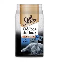 Sheba Délices du Jour Pescados Salsa en Bolsita para Gatos - Multipack