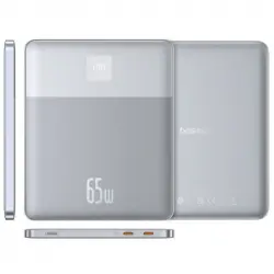 Baseus Blade2 PowerBank Cargador para Portátil 65W USB-C 12000mAh Display LED Plata