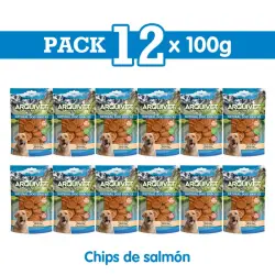 Chips de Salmon 100g Snack para perros, Unidades 12 unidades