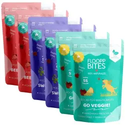 FlooppBITES soft snacks naturales pack de 3 sabores para perros