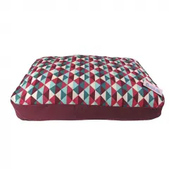 Bold Neo Burgundy Geometric Cama Colchón Para Perros, Tallas Nº2