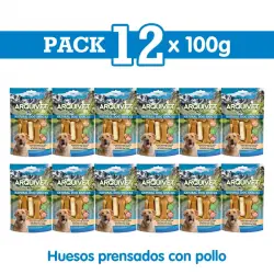 Huesos prensados con pollo 100g Snack para perros, Unidades 12 unidades