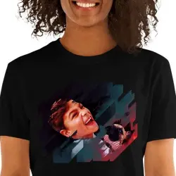 Mascochula camiseta mujer electronic personalizada con tu mascota negro