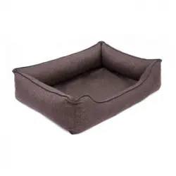 Mestizo Mallorca Orthopedic Cama Para Perros, Sofá, Lavable, Cama Con Certificado Öko-tex, Color Marrón Con Borde Negro, Dimensiones Exteriores: 65x50