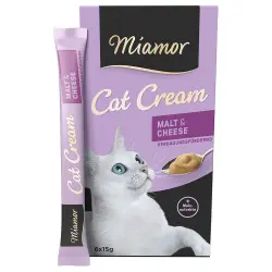 Miamor Cat Snack crema de malta y queso para gatos - 6 x 15 g