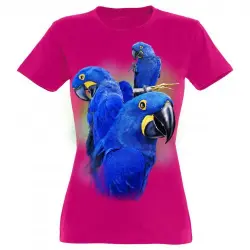 Camiseta Mujer Guacamayo Azul color Fucsia