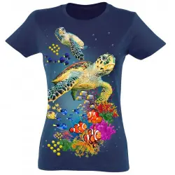 Camiseta Mujer Tortugas color Azul