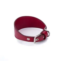 Collar de cuero vegano Pamppy especial galgos color Rojo