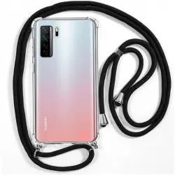 Cool Funda con Cordón Negro para Huawei P40 Lite 5G