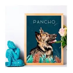 Mascochula jungle retrato personalizado realista en lámina con tu mascota