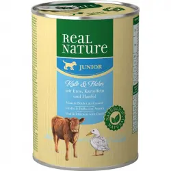 Real Nature Classic Latas Para Perros Junior Pollo Ternera, Unidades 1 x 6 Latas 400 gr