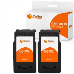 Pccom Essential Canon Pg560xl/cl561xl Cartucho Tinta Compatible Negro/tricolor Pack 2