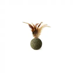 Pelota De Catnip Con Pluma Nayeco Para Gato 4,2 Cm 1 Unidad.