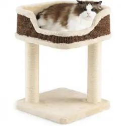 Árbol Rascador Compacto Para Gatos, Altura 50 Cm, Torre De Sisal Natural Costway 38 X 39 X 51 Cm Beige