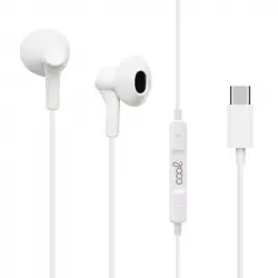 Cool Auriculares de Botón Stereo Digital con Micro USB-C Blancos