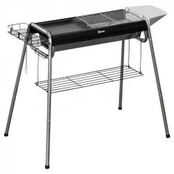 Outsunny Barbacoa De Carbón Barbacoa Portátil Con Parrilla 96x61x72 Cm Negro