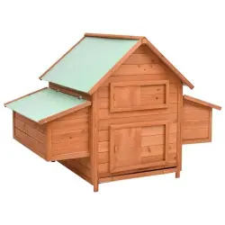 Vidaxl gallinero exterior color madera