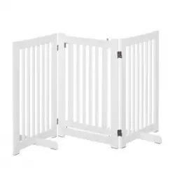 Barrera Para Perros Plegable De Mdf 155x35,5x76 Cm-pawhut. Blanco