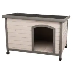 Caseta de madera Trixie Natura de techo plano - M-L: gris: 104 x 72 x 68 cm (L x An x Al)