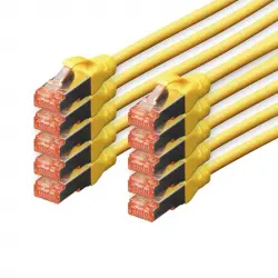 Digitus 10x Cable de Red Cat6 S/FTP S-STP 0.25 m Amarillo