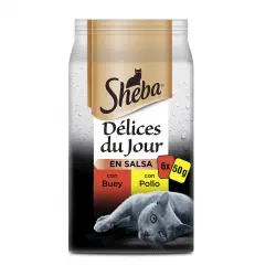 Sheba Délices du Jour Carnes Salsa en Bolsita para Gatos - Multipack