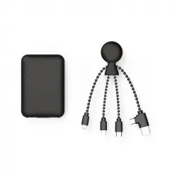 Xoopar Pack Bio Batería Externa 5000Mah Biodegradable + Cable Multi USB, Tipo C, Micro USB,Lightning