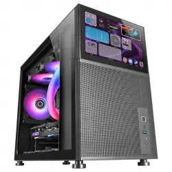 Mars Gaming Mc-lcd Torre Custom Micro-atx Pantalla Lcd Ips 8" Cristal Templado Panel Modular Negro