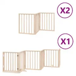 Puerta Para Perros Plegable 12 Paneles Madera De Álamo 600 Cm Vidaxl