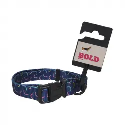 Bold Collar Blue Semicircle Para Perros, Talla T-3