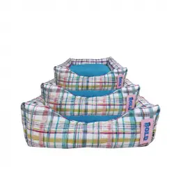 Bold Key Blue Lines cama cuna para perros, Tallas 63x51x21 cm