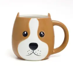 Mug Woof! Taza en forma de cabeza de perro color Marrón