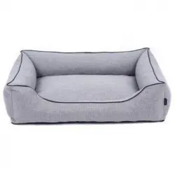 Cama Para Perro Sofá Mallorca Comfort Color Gris Claro Con Ribete Negro 65x50 Cm