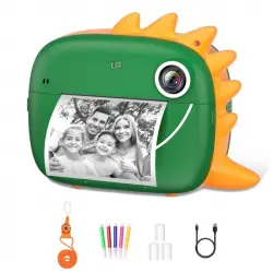 Klack Cámara Instantánea de Impresión para Niños 3 a 12 Años 2" HD 12MP Verde
