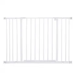 Barrera De Seguridad De Metal 76-107x76 Cm - Pawhut. Blanco