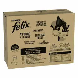 Jumbopack Felix Fantastic 80 x 85 g - Mix de carne (vacuno, pollo, pato, cordero)