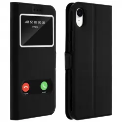 Avizar Funda Libro con Ventana Doble Negra para iPhone XR