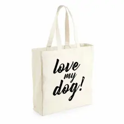 Bolsa saco "Love my dog" color Blanco