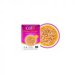 Catit Divine Shreds Atun con Gambas & Calabaza Comida húmeda para gatos, Unidades 18 x 75 grs