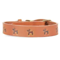 Collar de cuero premium clasic para perros color marrón