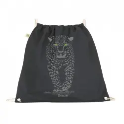 Mochila de tela Animal Totem jaguar color negro