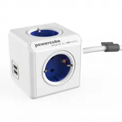 PowerCube Extended USB 4 Tomas + 2 USB 1.5m Azul
