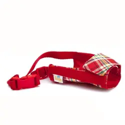 Bozal Pamppy con velcro Tartán Rojo para perros