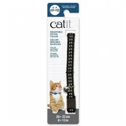 Collar ajustable reflective de nylon para gatos color Negro